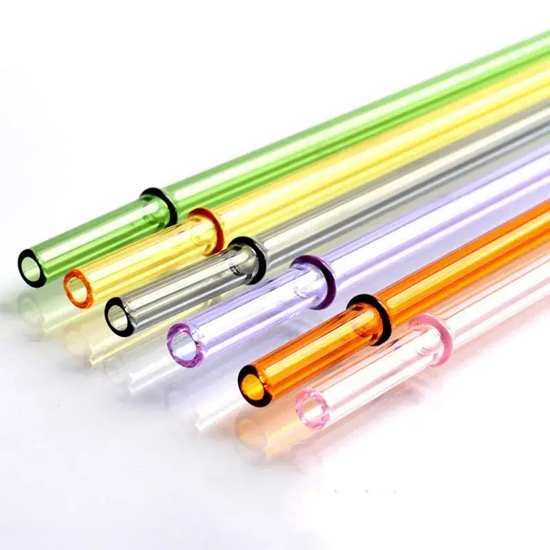 DecorBites™ Glass Bent Straw 200mm - Reusable Cold Beverage Drinking Straw