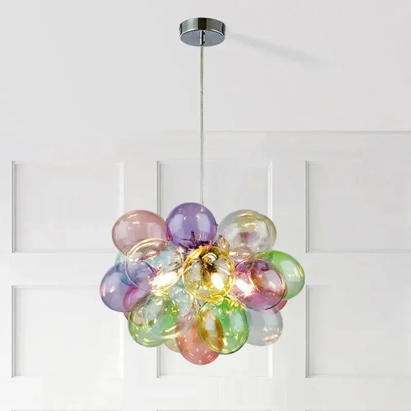 Colorful glass bubble chandelier pendant light for living room