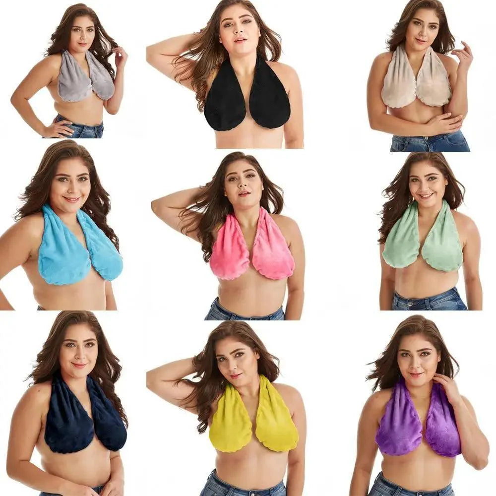 Comfortable Women Towel Bra Chest Hanging Neck Wrapped Big Bra Breastfeeding Lightweight Ladies Towel Bra