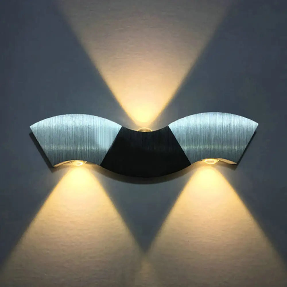 DecorBites™ Contemporary Aluminum Wall Mounted LED Sconce Light in Silver Finish with Warm/White Lighting