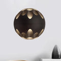 Contemporary black and gold spherical led wall lamp for bedroom