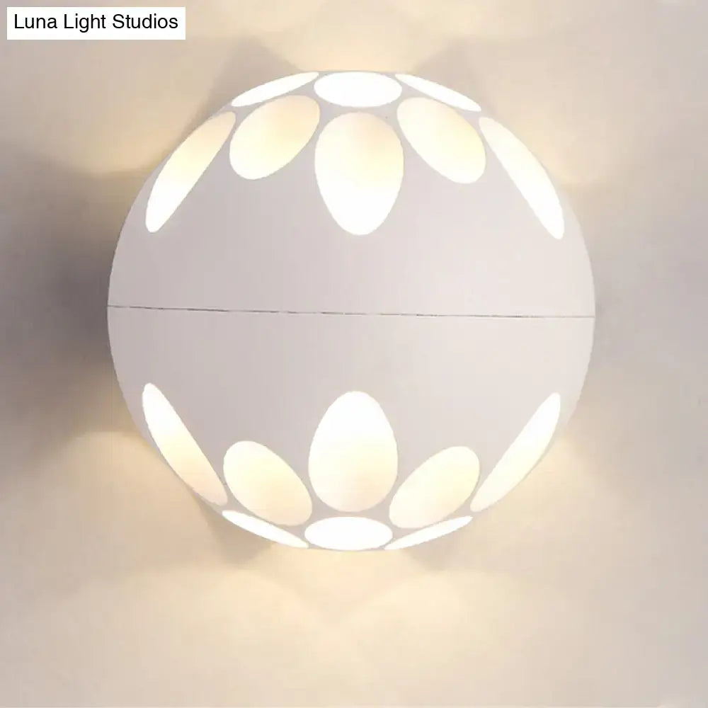 Contemporary black and gold spherical led wall lamp for bedroom