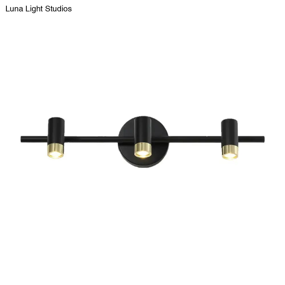 DecorBites™ Contemporary Black Adjustable 3-Bulb Wall Sconce Vanity Light