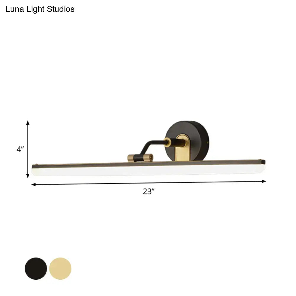 Contemporary black & brass vanity bar light – bathroom wall fixture