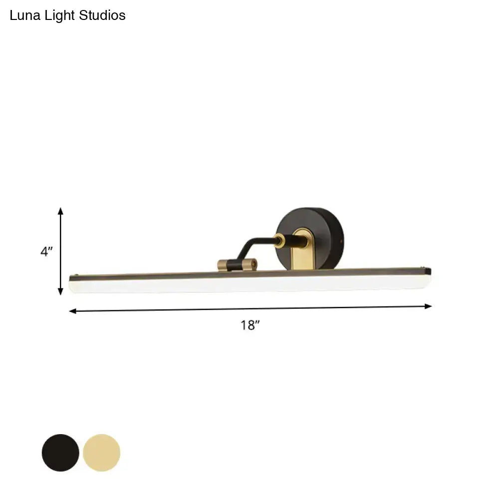 Contemporary black & brass vanity bar light – bathroom wall fixture