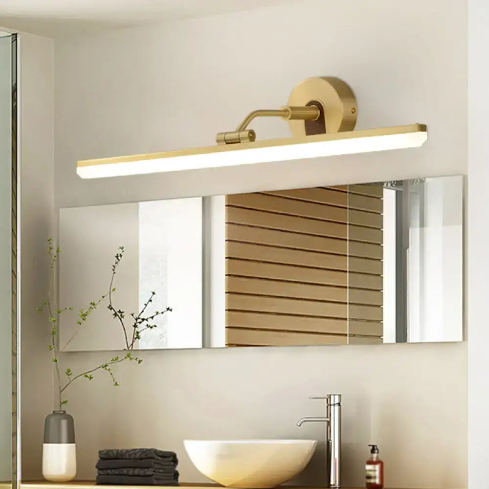 Contemporary black & brass vanity bar light – bathroom wall fixture