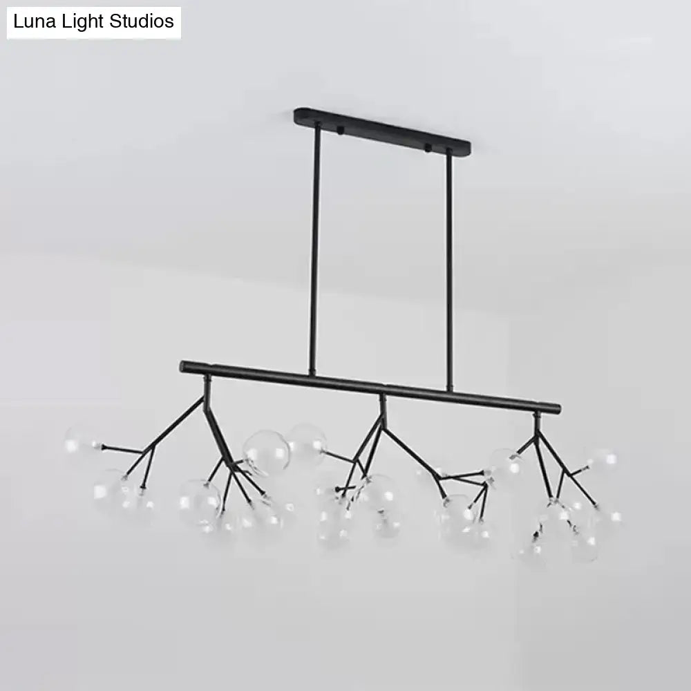 Contemporary black bubbles island lighting for dining room