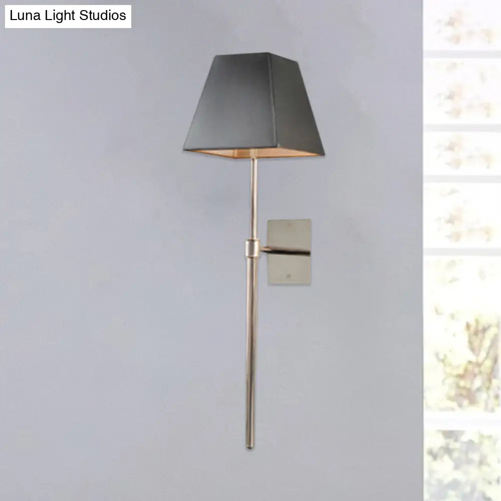 DecorBites™ Contemporary Black Fabric Tapered LED Wall Sconce Light for Bedside Lighting
