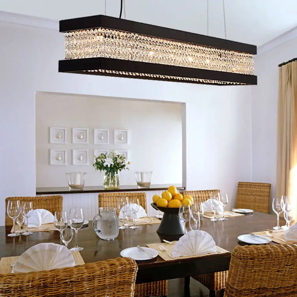 Contemporary black & gold crystal island pendant lighting kitchen