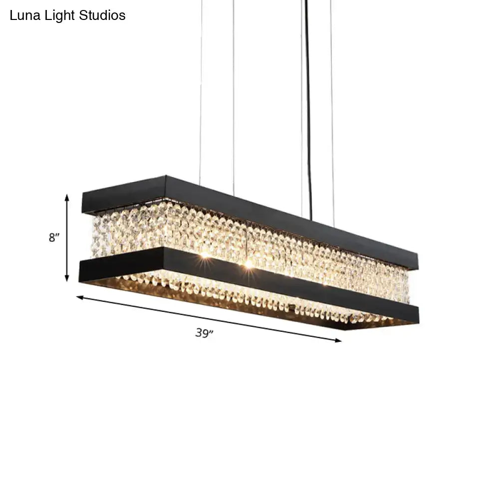 Contemporary black & gold crystal island pendant lighting kitchen