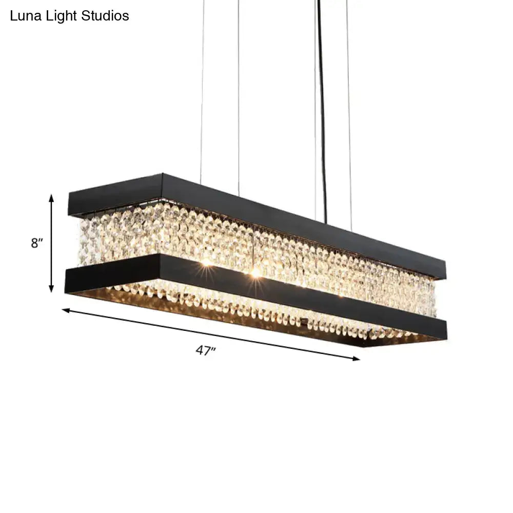 Contemporary black & gold crystal island pendant lighting kitchen