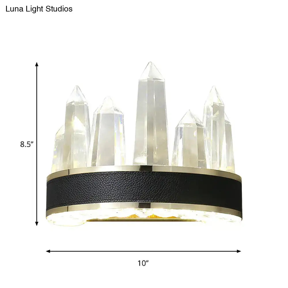 Contemporary black & gold crystal wall mount lighting living room