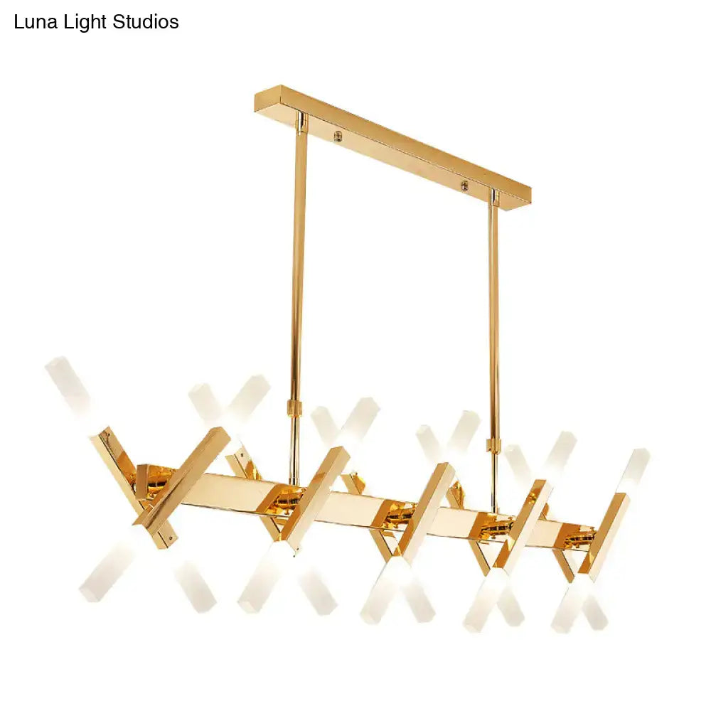 Contemporary black & gold island pendant light – living room chandelier