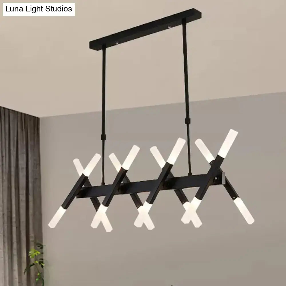 Contemporary black & gold island pendant light – living room chandelier