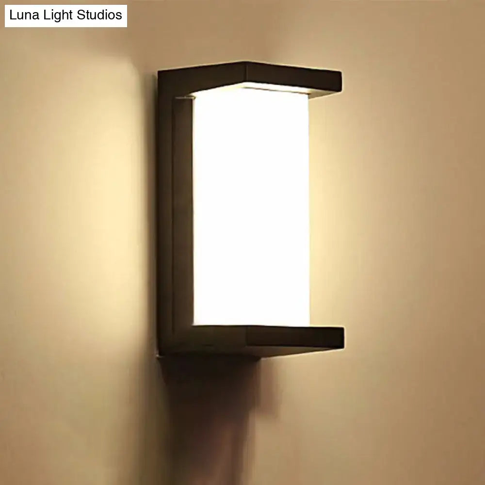 Contemporary black led wall lamp courtyard flush mount sconce