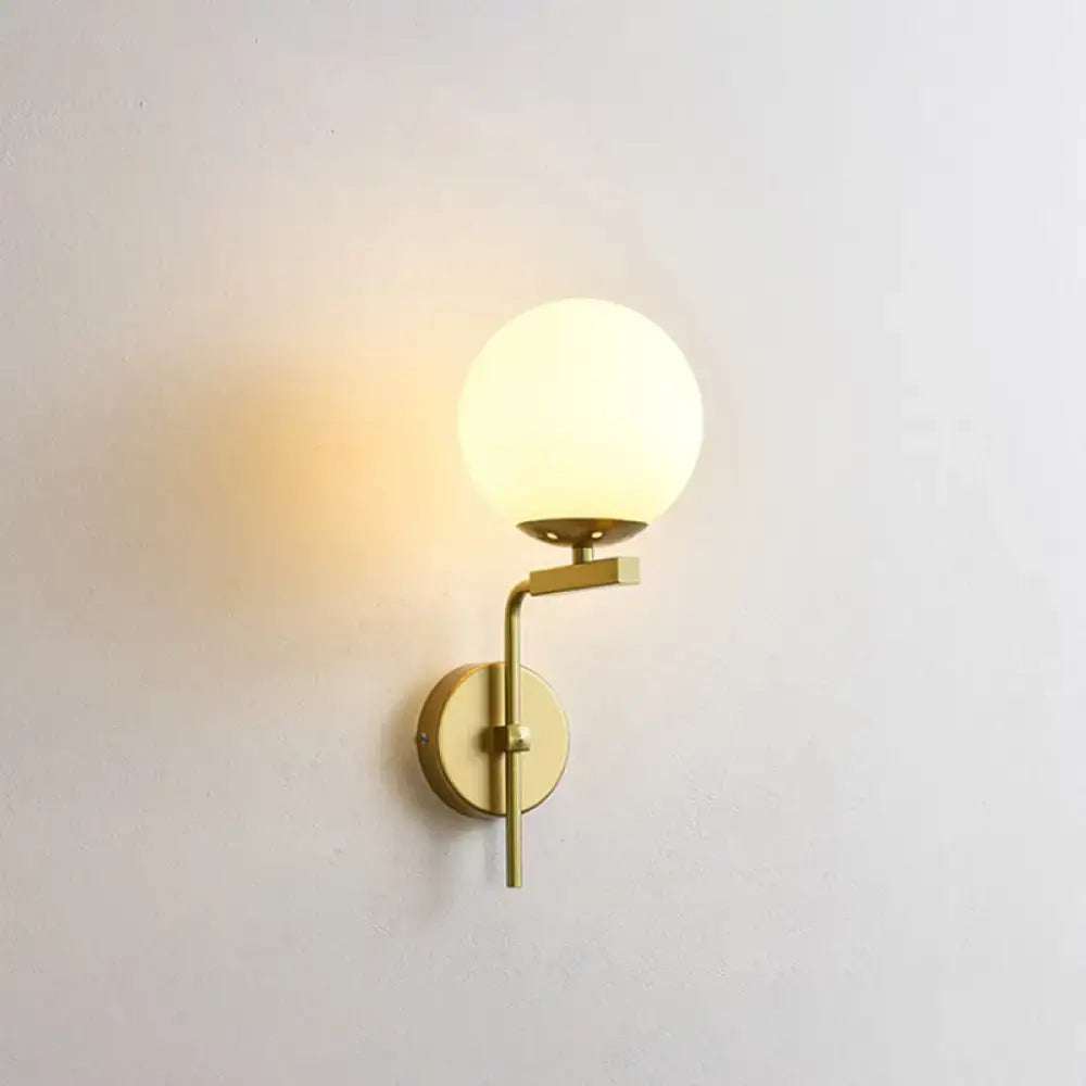 Contemporary black sphere wall mount lighting bedroom glass sconce
