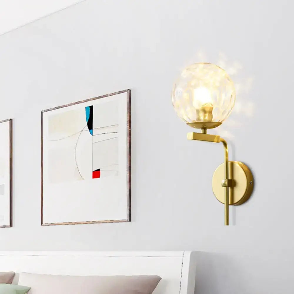 Contemporary black sphere wall mount lighting bedroom glass sconce
