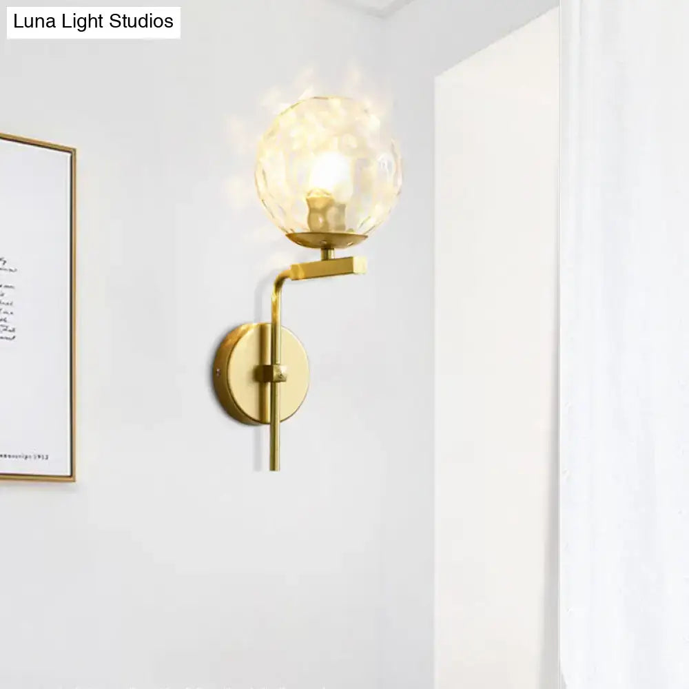 Contemporary black sphere wall mount lighting bedroom glass sconce