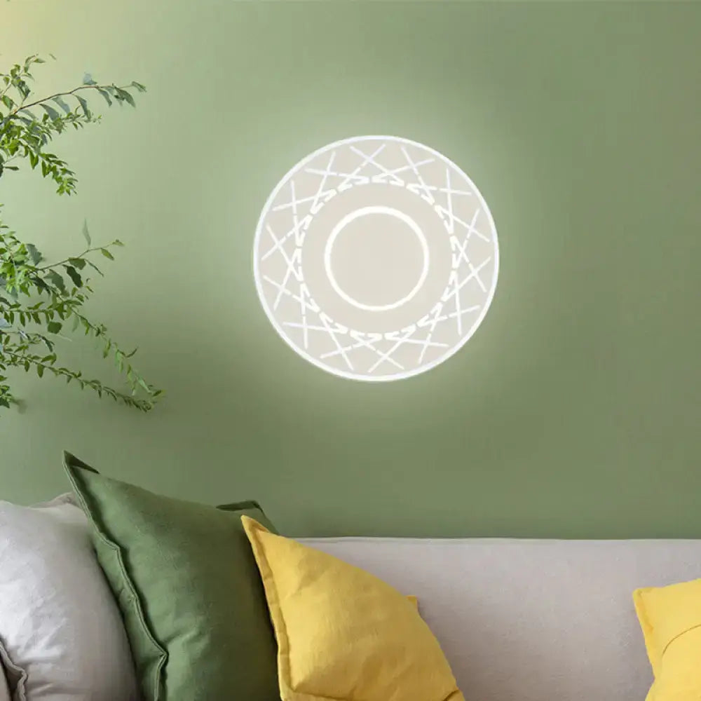 Contemporary black & white geometric wall lamp for living room