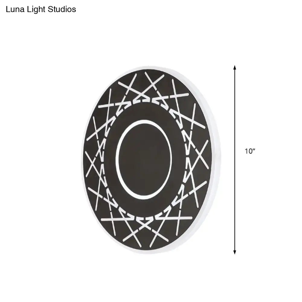 Contemporary black & white geometric wall lamp for living room