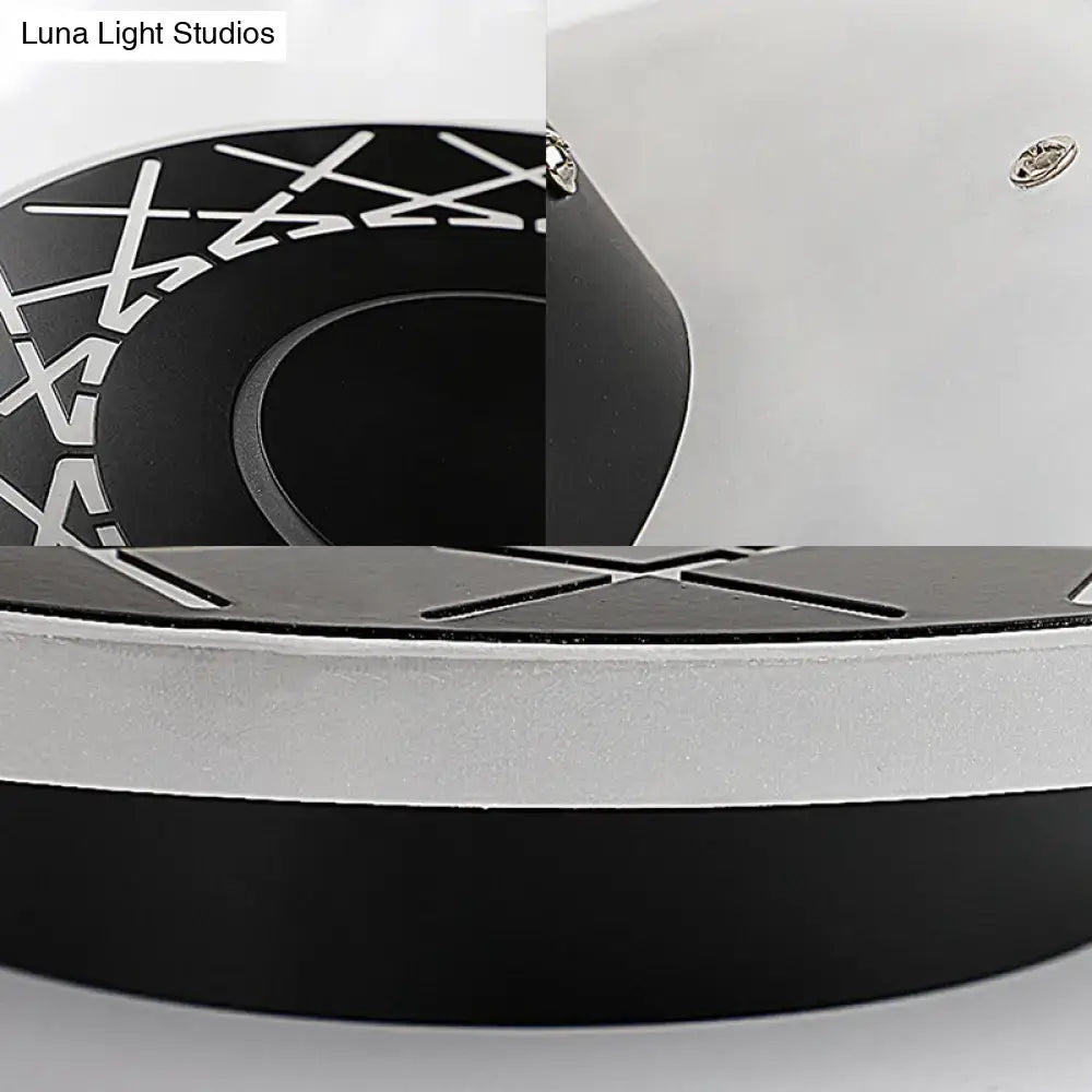 Contemporary black & white geometric wall lamp for living room