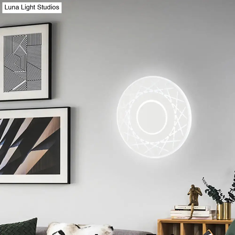 Contemporary black & white geometric wall lamp for living room