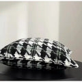 Contemporary black & white houndstooth square cushion cover living room