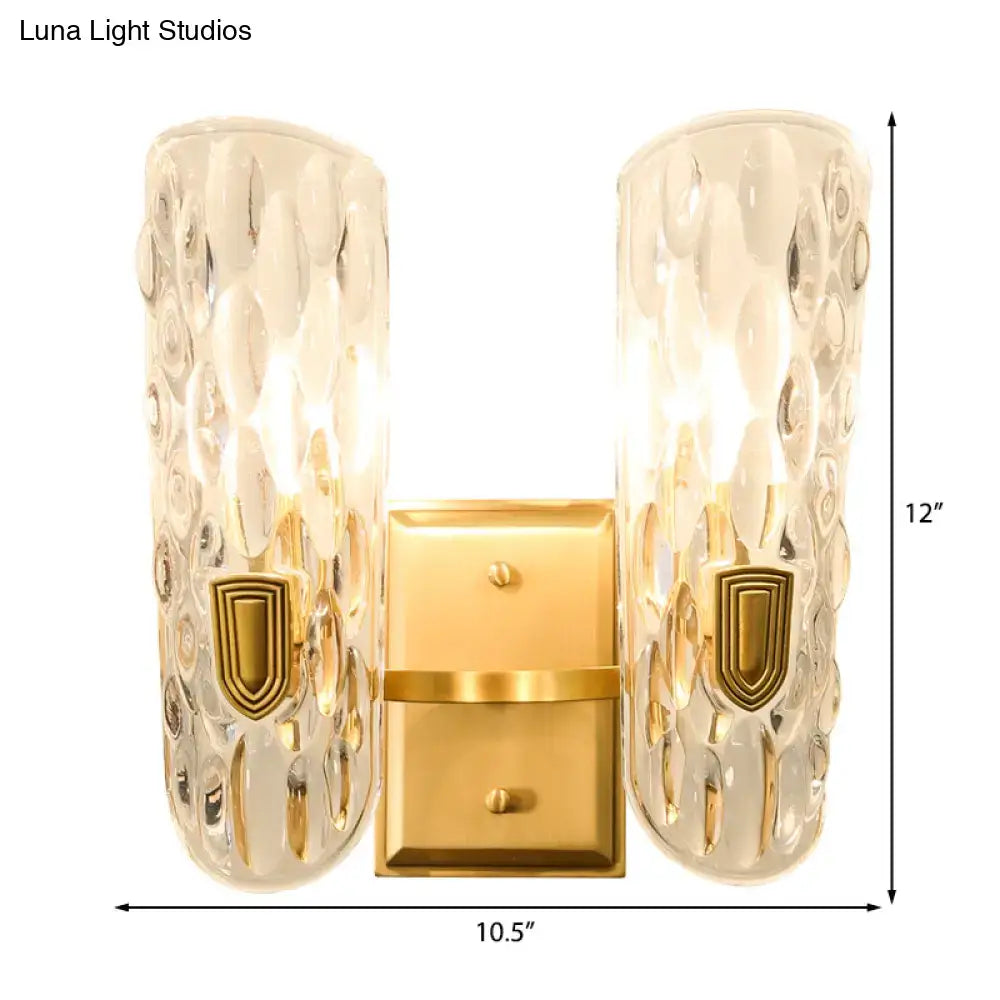 Contemporary brass water glass wall sconce bedroom bedside light