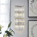 Contemporary chrome crystal flush wall sconce – living room light