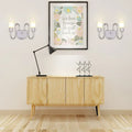 Contemporary chrome milk glass pill sconce bedroom wall light