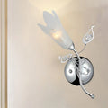 Contemporary chrome opal glass petal wall sconce bedroom e12 light