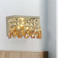 Contemporary gold amber led wall lamp corridor crystal sconce