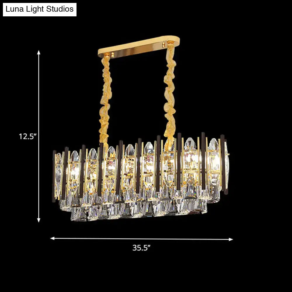 Contemporary gold and crystal cone light fixture dining room 110v-120v