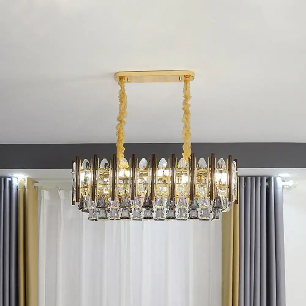 Contemporary gold and crystal cone light fixture dining room 110v-120v