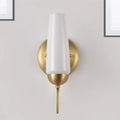 Contemporary gold and opal conical wall sconce bedroom light