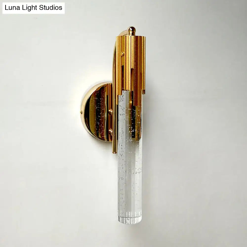 Contemporary gold crystal led light living room sconce bulb included