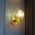 Contemporary gold crystal led wall light bedroom sconce