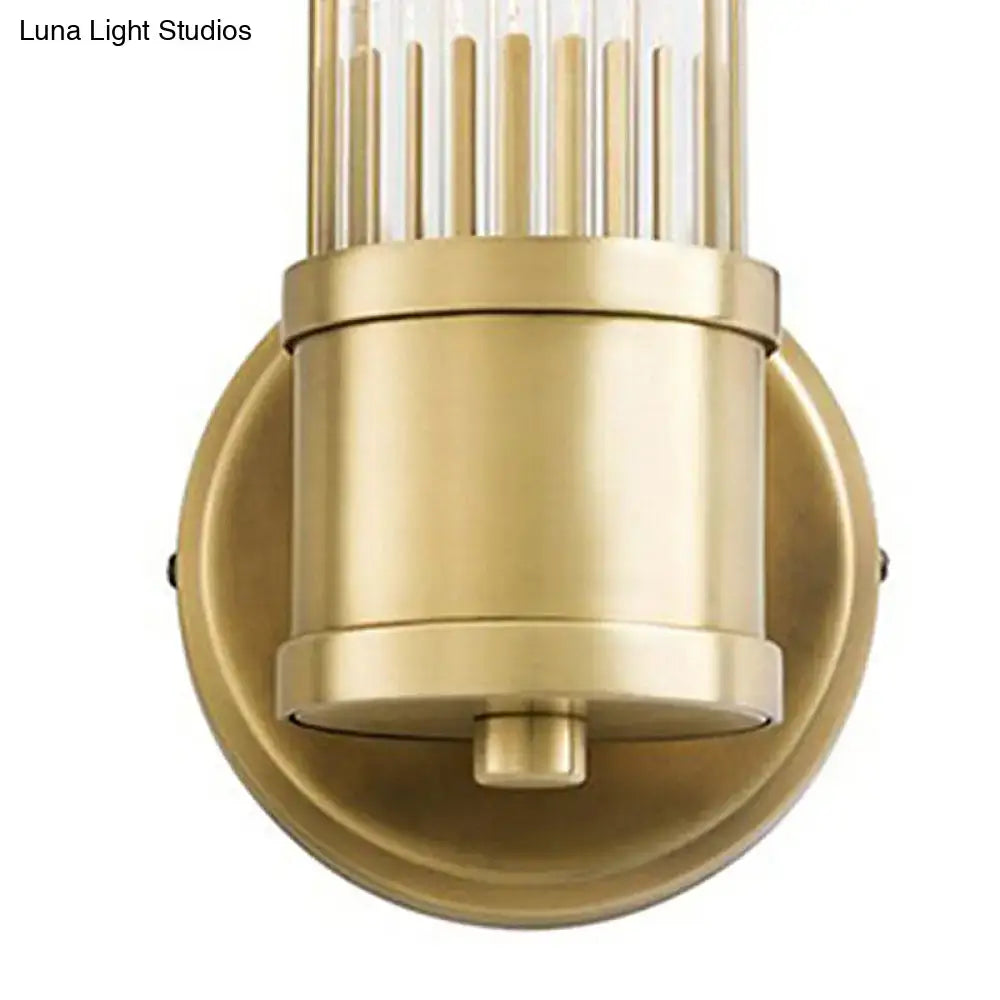 Contemporary gold crystal wall sconce light fixture for living room
