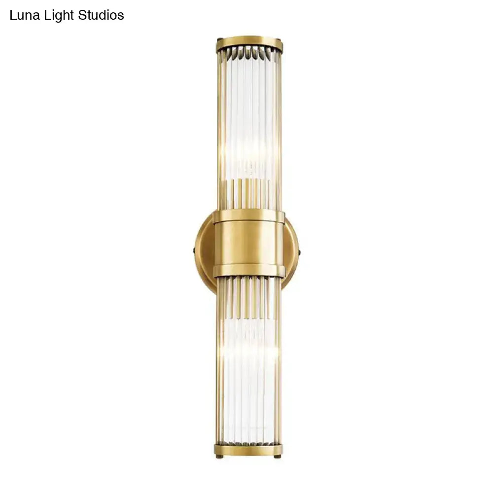 Contemporary gold crystal wall sconce light fixture for living room