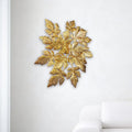 Contemporary gold finish maple leaf wall mount sconce living room art