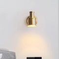 Contemporary gold metal cylinder wall sconce – bedroom spotlight