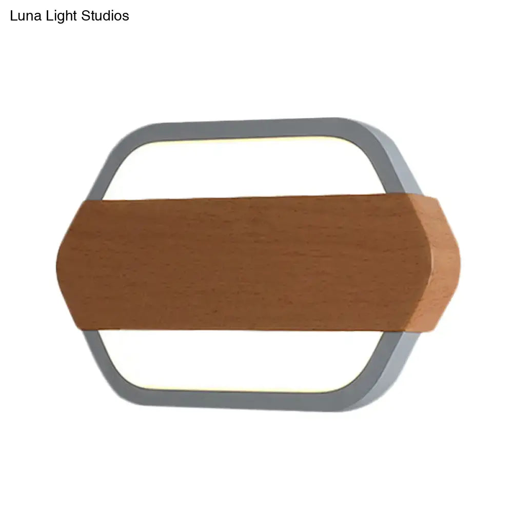 Contemporary grey & brown wall lamp bedroom direct wired electric