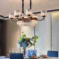 Contemporary prismatic crystal hanging pendant restaurant light