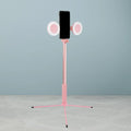 Contemporary style pink selfie ring light with usb port bedroom lamp