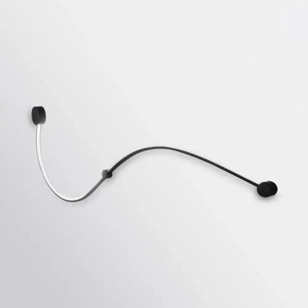 Contemporary twist black & white wall sconce – bedroom warm white light