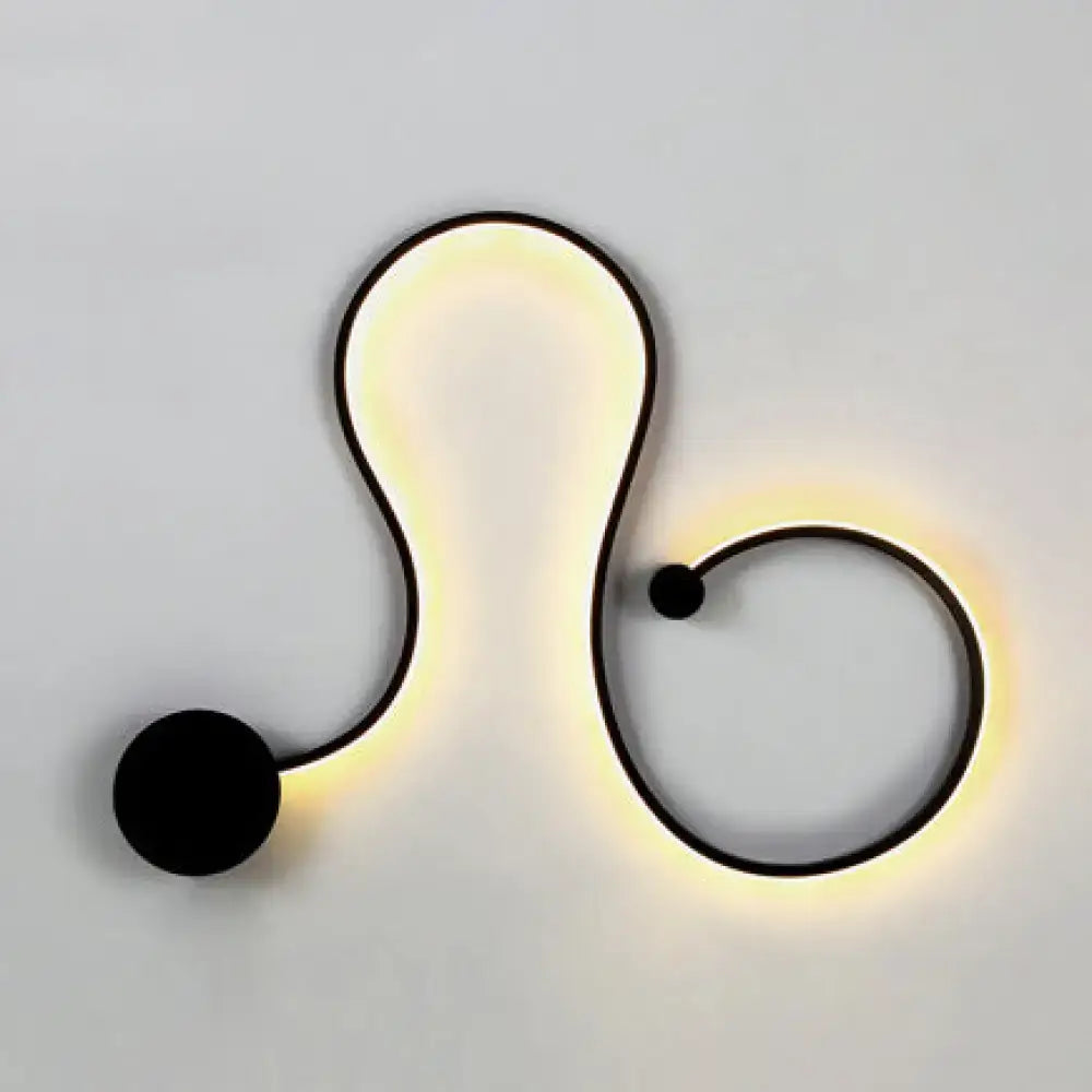Contemporary twist black & white wall sconce – bedroom warm white light
