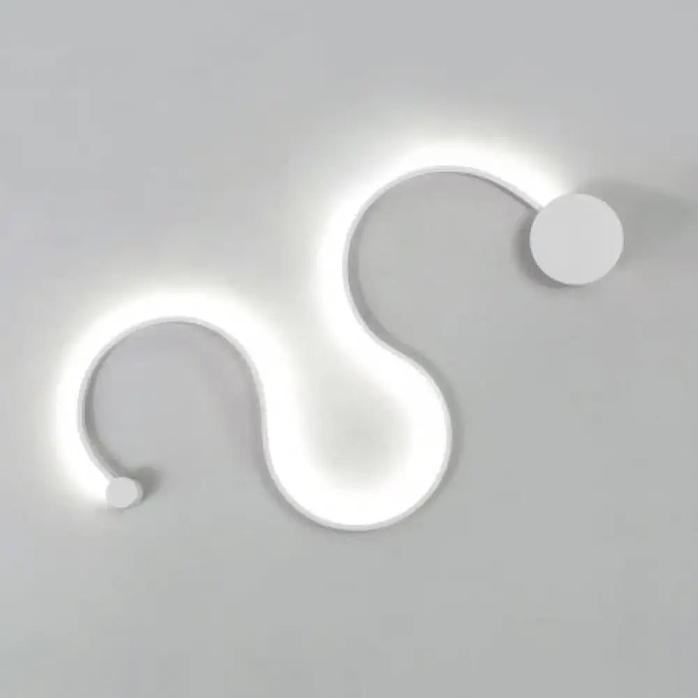 Contemporary twist black & white wall sconce – bedroom warm white light