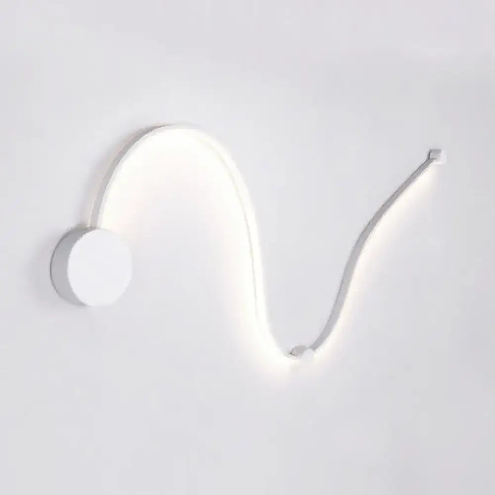 Contemporary twist black & white wall sconce – bedroom warm white light
