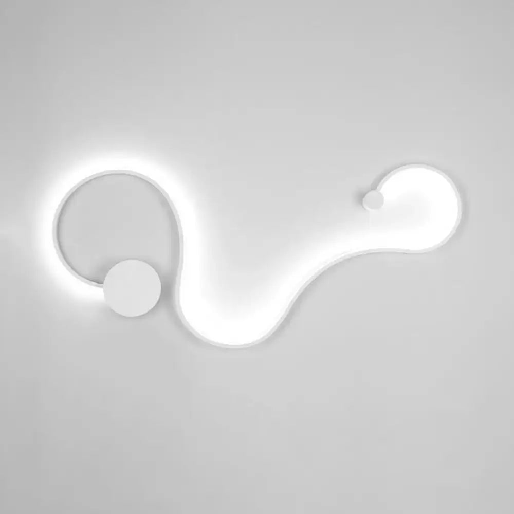 Contemporary twist black & white wall sconce – bedroom warm white light