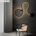 Contemporary twist black & white wall sconce – bedroom warm white light